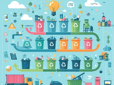 Rubbish Disposal System illustration graphic design photoshop