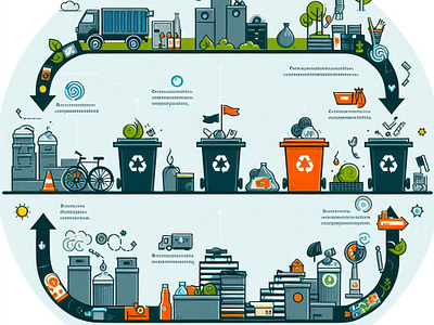 Rubbish Disposal System illustration graphic design photoshop