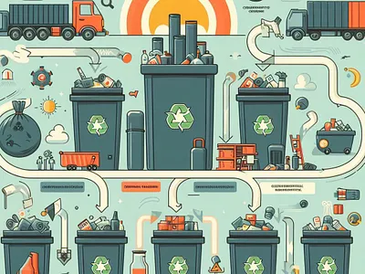Rubbish Disposal System illustration graphic design photoshop