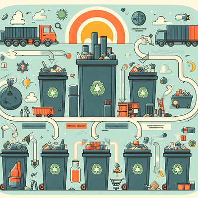 Rubbish Disposal System illustration graphic design photoshop