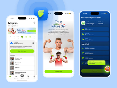 Fitness App ai app fitness mobile mobile app ui ui design user interface workout