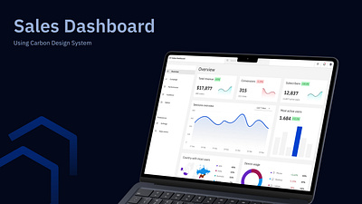 Sales Dashboard - Using Carbon Design System admin analytics dailyui darkmode dashboard design designsystem desktop figma graph minimal productdesign ui ux