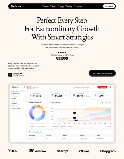 SaaS Business Growth Landing Page branding branding design landing page design logo nft ui ui design uiux ux ux design web ui design webdesign