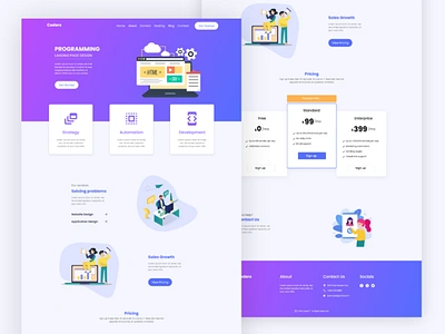 Programming Landing Page Design design landing page design programming landing page ui uidesign ux uxdesign webdesign