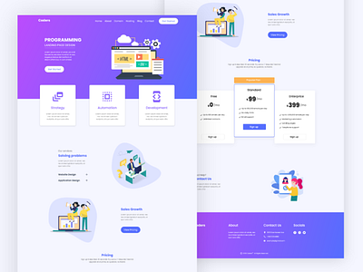 Programming Landing Page Design design landing page design programming landing page ui uidesign ux uxdesign webdesign