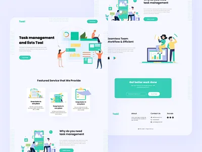 Taski Landing Page Design design landing page design ui uidesign ux uxdesign webdesign
