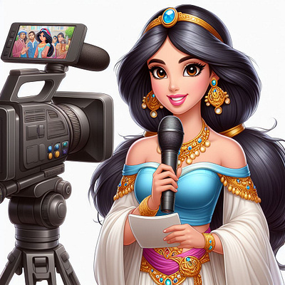 Princess In Journalism | Diamond in the rough | tracingflock breaking news broadcasting disney princess illustration jasmine journalism journalist media news anchor news channel press reporter tracingflock
