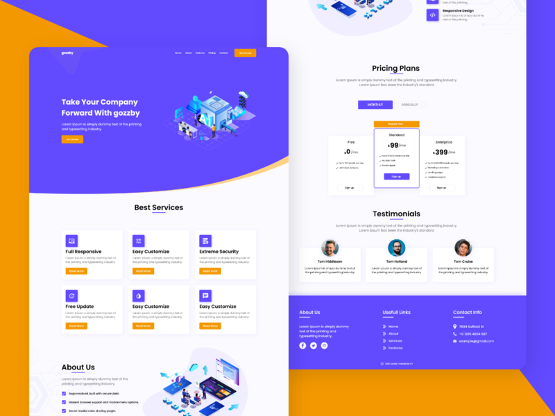 Business Landing Page Design by UI Ninja for Design Vortex on Dribbble