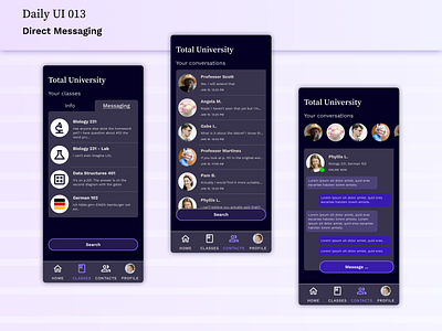 Daily UI 013: Direct Messaging chat dailyui design figma messaging mobile school ui uidesign ux