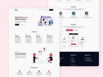 Business Landing Page Design branding design illustration landing page design logo ui uidesign ux uxdesign webdesign