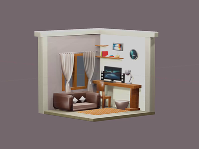 3d Room 3d 3d room animation blender graphic design interior design isometric motion graphics real estate