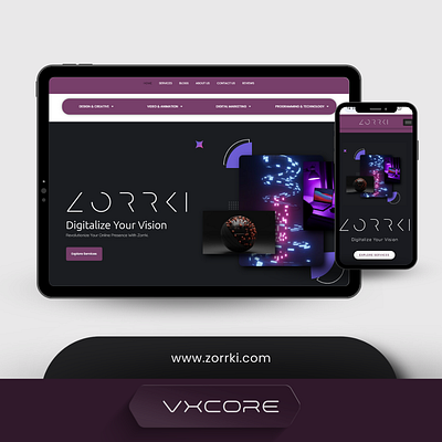 Website for a US Based Digital Agency - ZORRKI branding freelance ui ux vxcore web design wordpress