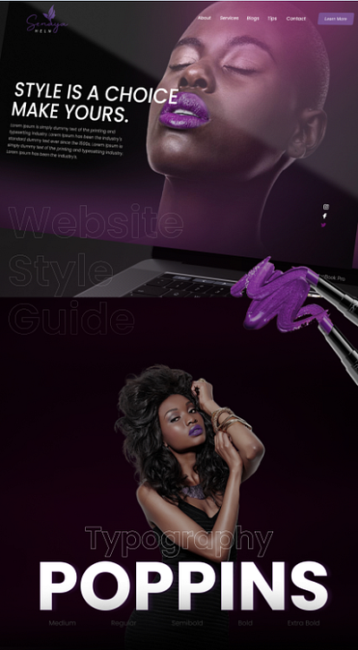 Website Landing Page for Cosmetics Website graphic design web design website design
