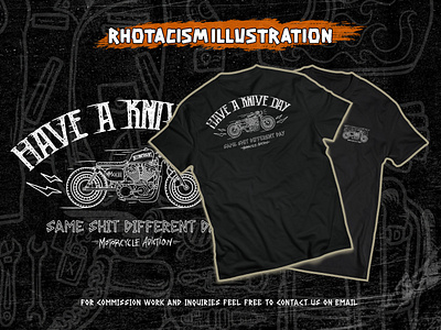 Have a Knive Day Tshirt Design automotive badge caferacer clothing customculture drawing handdraw illustration japstyle logoillustration motorcustom motorcycle sticker teedesign tshirt tshirtdesign