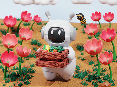 ParcelPixie - package delivery robot 3d 3d characters bot branding cartoon character cute design fun future futuristic graphic design illustration industry machine mascot robot robotic technology ui