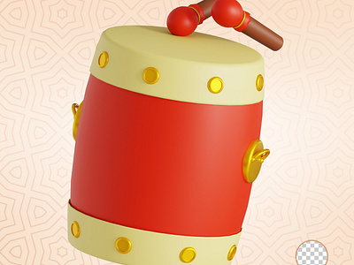 Chinese New Year, Chinese Drum 3d chinese chinese new year design drum festival illustration illustration 3d lunar traditional ui