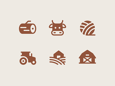Phosphor 2.1 WIP barn cow farm icon icon design icon family icon pack icon set iconography icons log tractor yarn