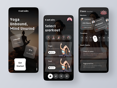 Mindfulness - Yoga Studio App | Meditation | Fitness app app design app ui application clean clean ui illustration meditation minimal design minimalism ui uidesign uiux ux yoga yoga app yoga character yoga vector