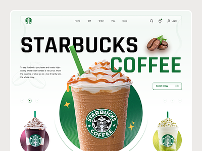 Starbucks Website UI Exploration branding coffee recipes coffee shop landing page design graphic design illustration landing page logo mobileapp recipes starbucks landing page starbucks ui exploration tecorb ui userinterface vector website design