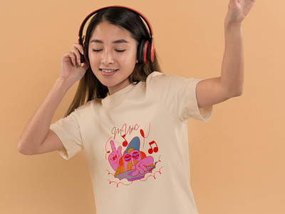 Music T shirt Design branding girl graphic itvanilla logo music musictshirt t shirt t shirtdesign