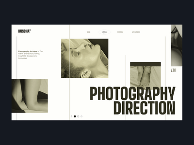 Huscha™ Potography branding neue brutalism photography typography ui website