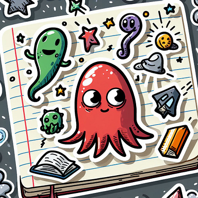 Mini octopus child education kiddy octopus sticker