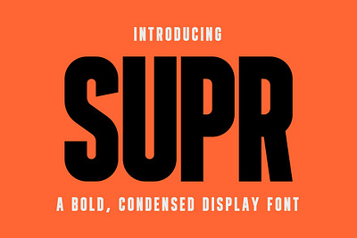 SUPR - Bold Condensed Display Font athletic font bold bold font condensed condensed font display display font fonts headline font logo design logo font logos sans serif sans serif font sports sports font sports typeface uppercase uppercase font