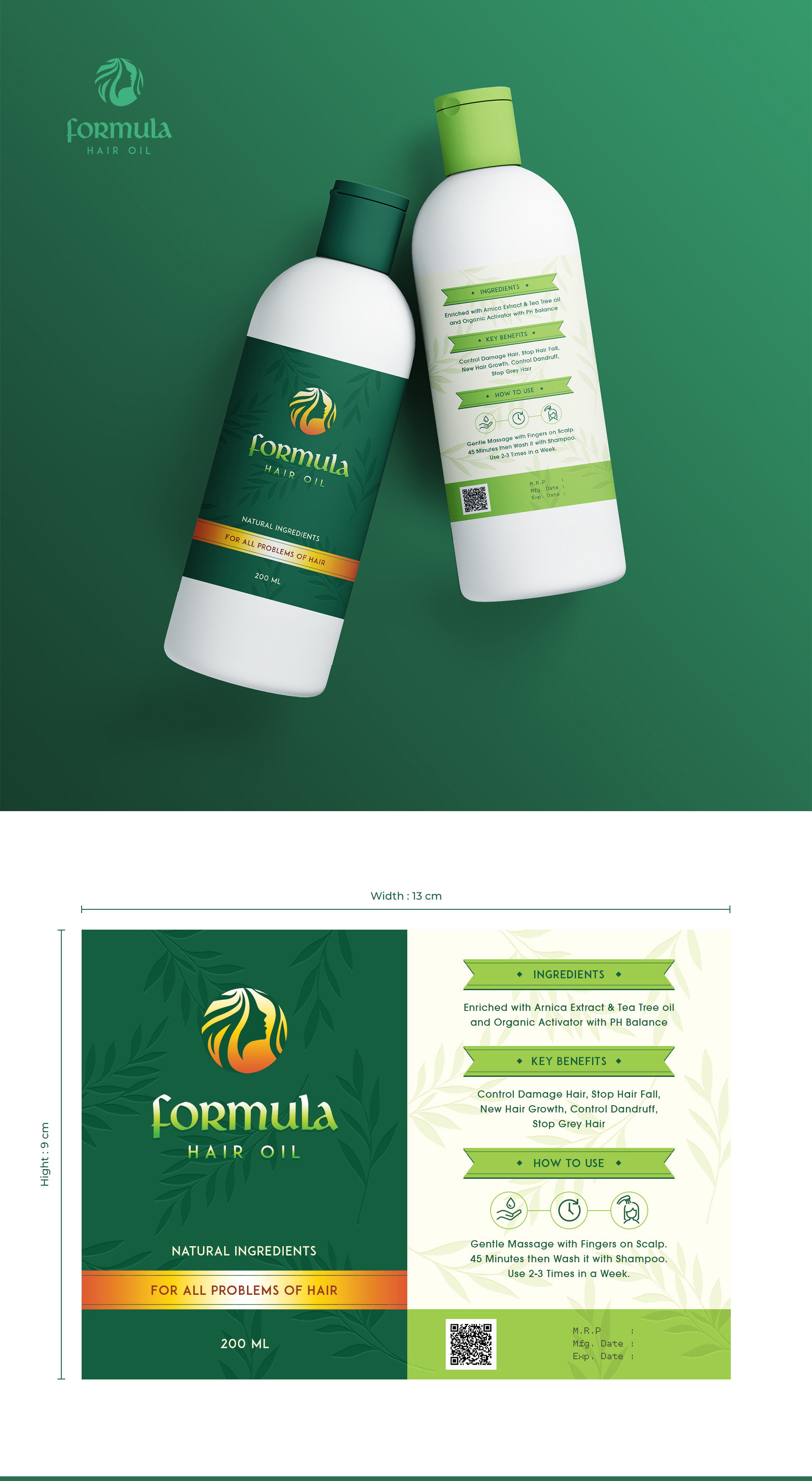 Formula Hair Oil - Branding & Package Design branding design formula graphic graphic design hair illustration logo oil package design packaging product vector