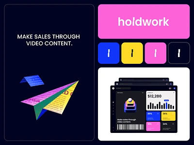 Holdwork - Branding for the video interaction platform brand book brand guidelines brand identity brand image branding colors corporate identity graphic design illustration logo logo book marketing saas startup visual identity