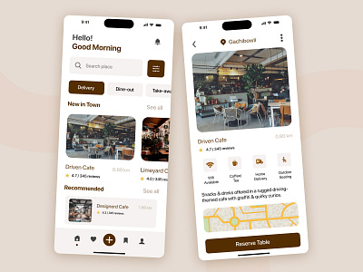 Mobile App UI - Cafe Exploration & Recommendation cafe ui design food app food app design mobile app mobile ui trending ui ui design