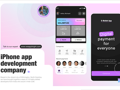 E-wallet App UI Design app app company branding company design e wallet app finance app fintech graphic design logo ui ui design ux ux design website