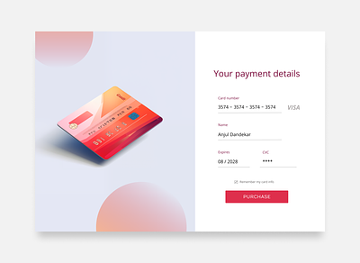 UI design - Payment details app screen dailyuichallenge freelance india mumbai payment portal ui ux website