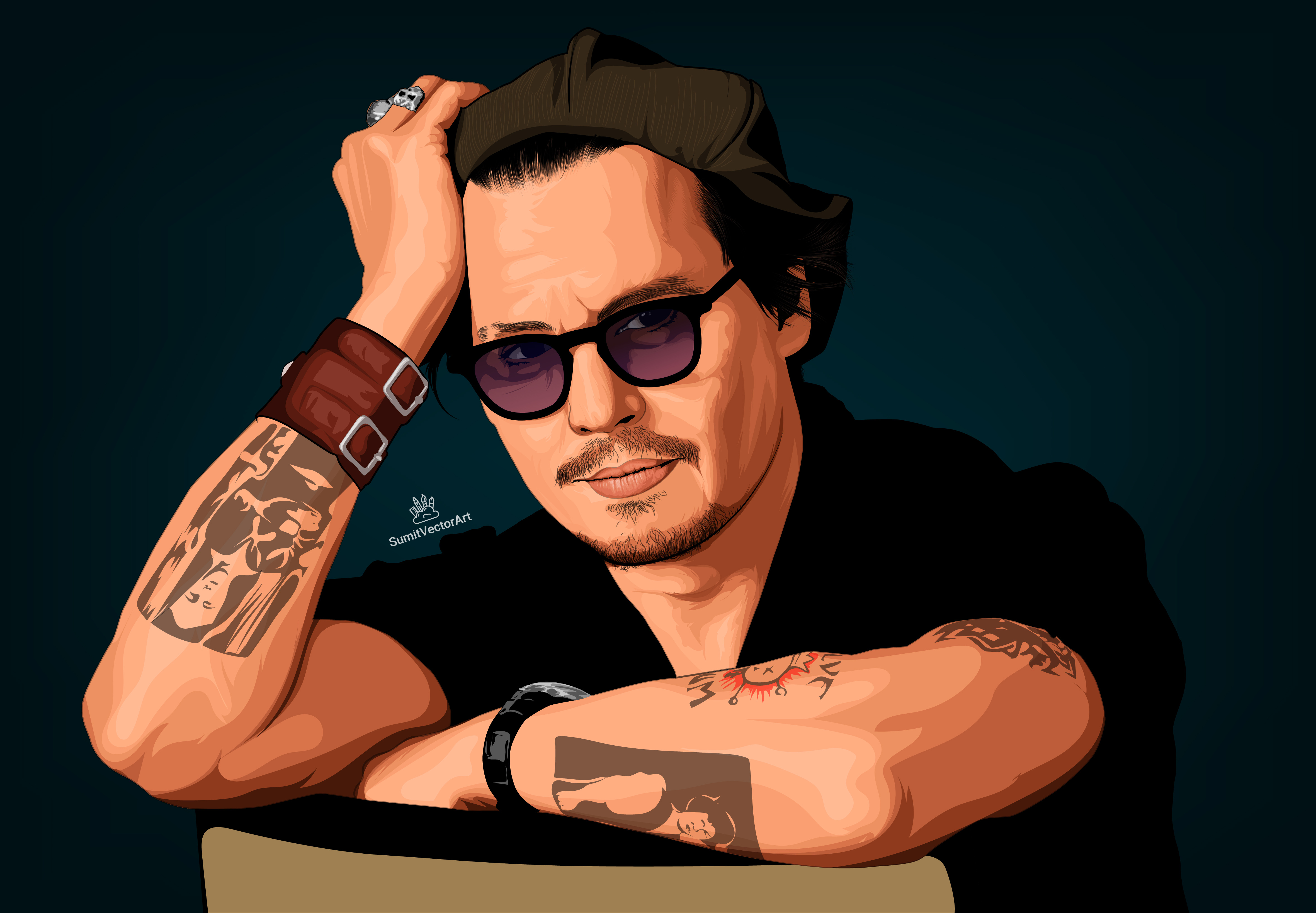 Vector Portrait Mastery: Johnny Depp adobe illustrator artistsondribbble cartoon portrait digital art dribbbleart face art graphic design illustration johnny depp line art portrait portrait painting vector vector art vectormastery