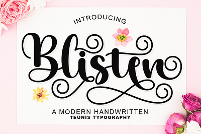 Blisten 3d animation calligraphy font graphic design handmade handwritten modern motion graphics script font ui