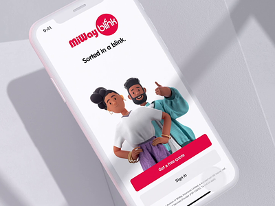 MiWay Blink 3d animation app car cover illustrations insurance isoflow miway mobile motion onboarding product design quote sign in slider ui ux vehicle video