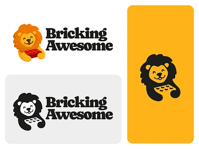 Logo for LEGO webshop brand branding brick cartoon character design elegant game graphic design illustration lego lion logo logotype mark mascot modern negative space negativespace sign