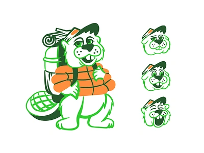 Rising Mist Character animal beaver brand branding camping character cold exploration expressions happy illustration nature oregon portland research usa vector