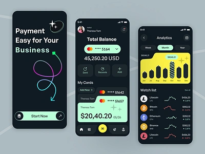 Finance Mobile App app interface designer app ui designer application application design banking business crypto dark app finance manager financial app fintech invest mobile app payment tech uiux designer wallet app