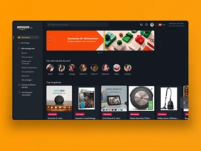 Amazon Redesign Dark Mode amazon branding dark mode design e commerce online shop online store redesign ui user experience user interface ux