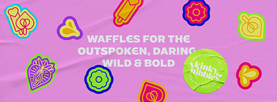 Kinky Nibbles - Waffle House - Logo Design & Branding brand design brand identity branding business design colorful design fun graphic design illustration logo logo design logos modern playful waffle waffle branding waffle logo waffles