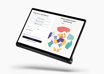 TALENT SPACE. Sign up color figma illustrator research typography ui ui design user experience ux design