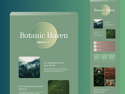 Plant Store/Community Web Design botanics branding design eco eco friendly gradients lading page plant community plant store plants sustainability sustainable ui ux web design