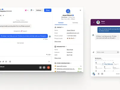Screen sharing & voice calling calls chat product screen sharing ui