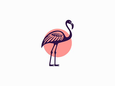 Flamingo Logo animal bird branding curves design elegant emblem flamingo grace icon illustration logo mark modern nature pink vector wildlife zoo