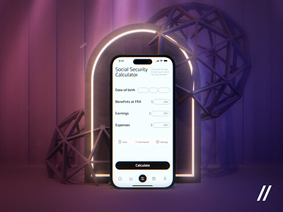 Social Security Calculator Mobile iOS App app branding design graphic design illustration logo typography ui ux vector