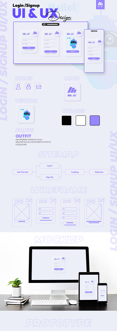 Mr AI - Intelligent Harmony: A UI/UX Odyssey figma graphic design login page sign in page signup page ui design ux design