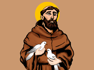 St Francis of Assisi digital art digital paint illustration saint saint francis of assisi