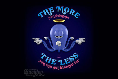 The New Rules of Work #2 3d art c4d cartoon character design editorial editorial illustraation graphic design humor illustration illustrator mascot octopus office work