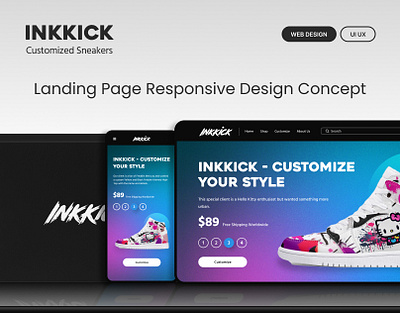 Customized Sneakers Responsive Web Design adobe photoshop customized sneakers mockup design shoes website design sneaker ui ux design sneaker web design sneaker website design sneakers website ui user experience user interface ux