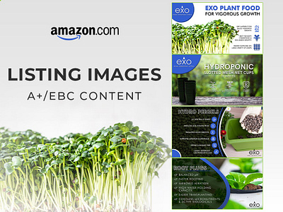 Exo (Home Hydroponic System) Listing Images and A+/EBC Content a content adobe illustrator adobe photoshop amazon ebc content amazon listing amazon listing images branding creative designer graphic design infographics logo vector design